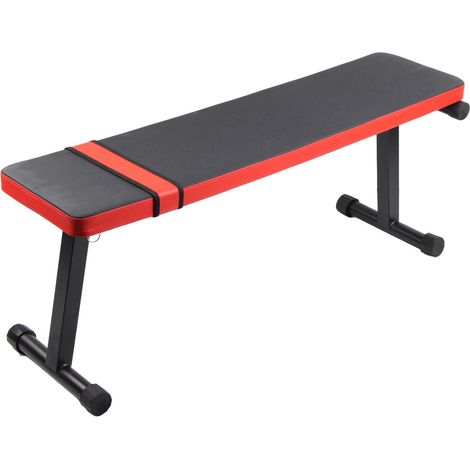 Sgabello fitness piatto con manubri Wakects, panca per sollevamento pesi per allenamento con manubri per addominali su panca, grande capacità di carico fino a 300 kg (1/5)