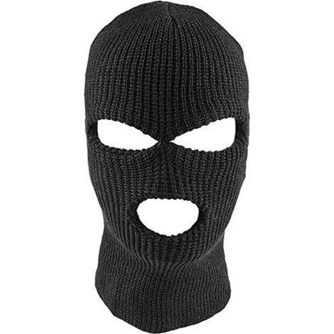 Bonnet tricoté intégral 3 trous chaud hiver masque ski élastique (1/5)
