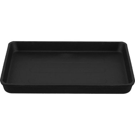 Kleine, dicke, rechteckige Grillpfanne aus Gusseisen mit Grillplatte (1/5)