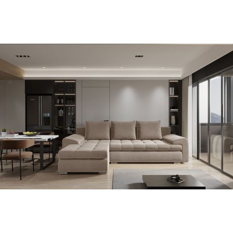Kaiser Möbel Elegantes und modernes Ecksofa TOMI Castel Beige Links (1/4)