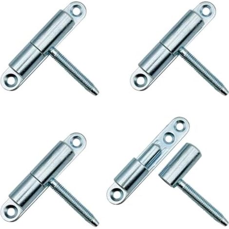 Charnière de Porte Ø 15x83mm Percées Paumelles en Acier Charnières Amovibles à Visser pour Cadres de Portes Intérieures et en Bois à Feuillure 4 Pièces (1/5)