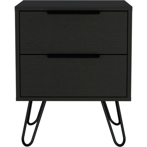 TUHOME Comodino Nuvo 2, Due Cassetti, Gambe a Forcina (1/5)