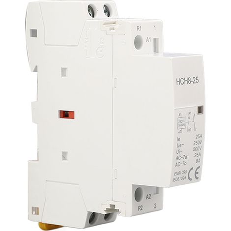 Contacteur AC 2P 25A 50/60Hz 1NO+1NC 250V, Compact Silencieux, Isolation ABS, Usage Domestique, Faible Bruit (1/5)