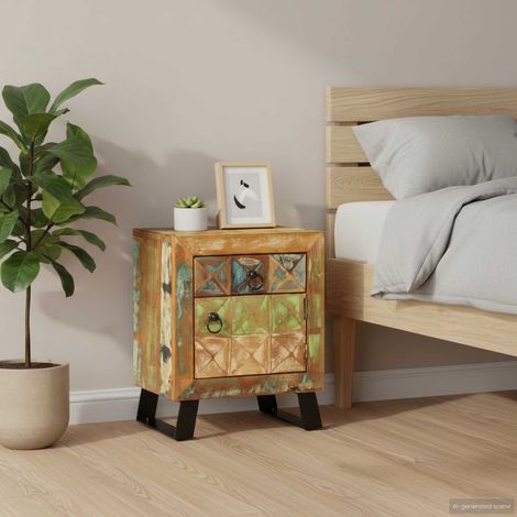 320377 vidaXL Bedside Cabinet 40x30x50 cm Solid Reclaimed Wood (1/5)