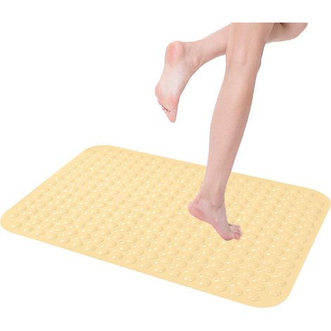 1 tapis de bain antidérapant - Beige à bulles - 35 x 70 cm