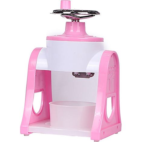 Broyeur à glace - Grande capacité, plastique écologique, broyeur à glace manuel à manivelle, rose, 1 unité (1/5)