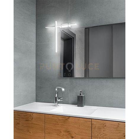 Applique Tange LED 20W 1600LM - CCT 3000K 4000K 6000K in alluminio verniciato bianco 2 diffusori