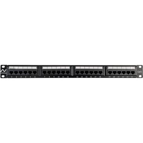 Rack de brassage Netberg 19" Cat6 24 broches UTP noir N (1/3)
