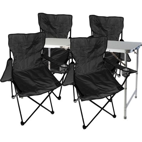 5-teiliges Campingmöbel Set Schwarz-MMC330872+4xMPO2430 (1/5)
