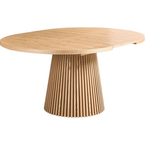 Ausziehbarer Esstisch MOORE Helle Esche 120/160 cm 120 cm