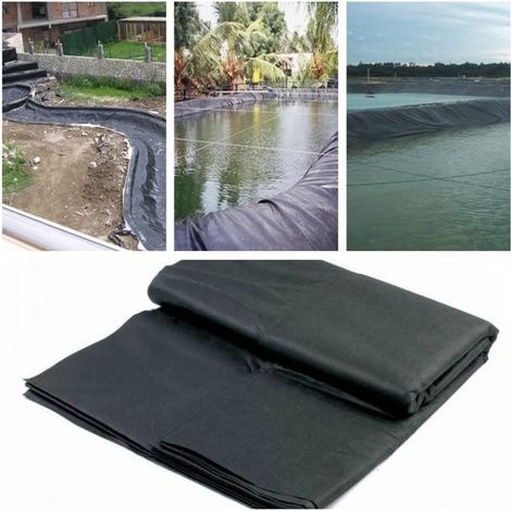 1x Bâche étang poissons, PVC noir 4,0 x 3,0 m, épaisseur 0,12 mm, imperméable – pour bassin jardin ou pisciculture