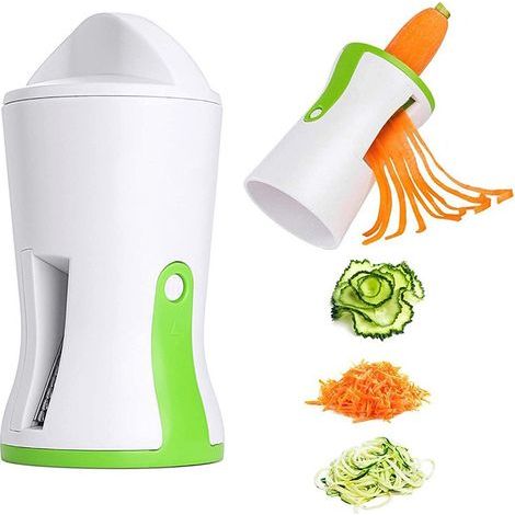 Dos peladores, cortadores de patatas y espiralizadores de zanahorias 2 en 1, estuche de PP blanco. (1/5)