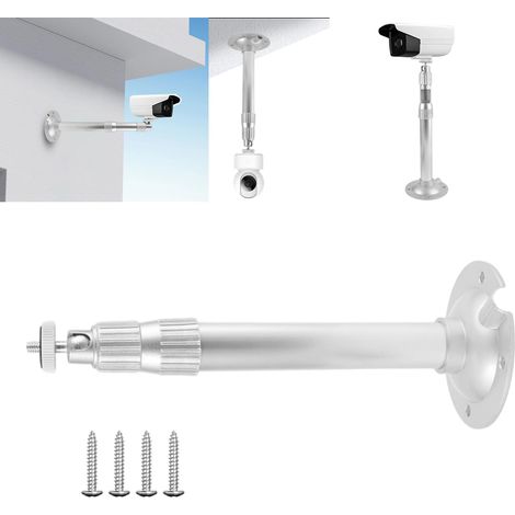 Support Mural pour Projecteur, Réglable 20-40cm, Filetage Universel 1/4 Montage Mural et Montage au Plafond, Rotation à 90° 360°, pour Mini Projecteur, Appareil Photo Numérique, Caméscope (Argent) (1/5)