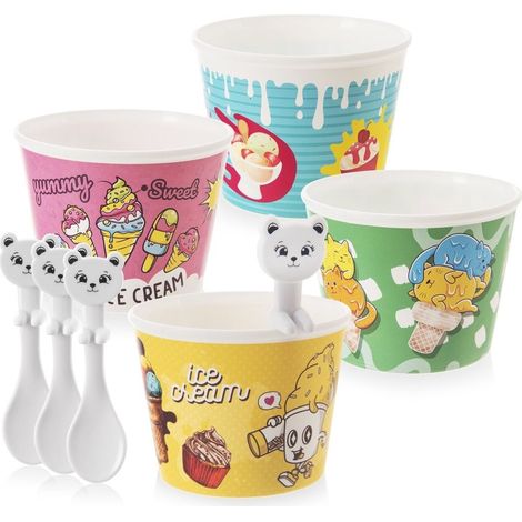 Vasos de helado con cucharas, 4 unidades. (1/5)