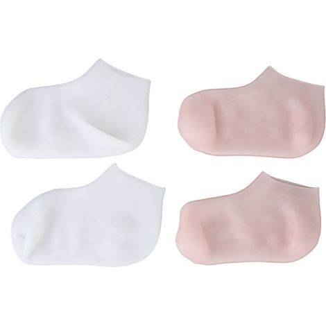 2 paires de chaussettes hydratantes en silicone, adoucissantes pour pieds secs et crevassés, soin spa maison et salon de beauté. (1/5)