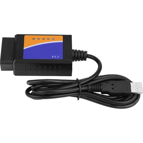 Connecteur USB OBD2 V1.5 Câble Diagnostic Multiprise Scanner Auto pour Mercedes Citroën (1/5)