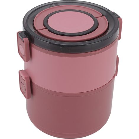 Boîte à lunch empilable 1600 ml, 2 étages, plastique alimentaire, isotherme, sans BPA, rouge, pour adultes (1/5)