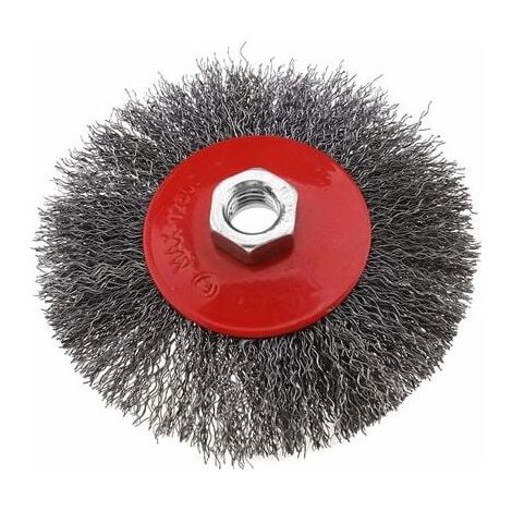 1 Brosse métallique pour meuleuse d'angle, M14, diamètre 115 mm, fil acier 0,3 mm, 12500 tr/min, nettoyage rouille peinture soudure (1/4)