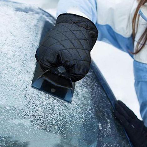 2 pcs Grattoir à givre,Gants chauffants,Matériau ABS,Tissu imperméable,Pare-brise voiture (1/3)