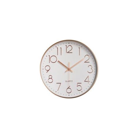 30cm Horloge Murale 3D Chiffres Design Moderne Or Rose, Silencieuse Pendules Murales sans Tic-tac, Facile à Lire Deco pour Cuisine Chambre Bureau