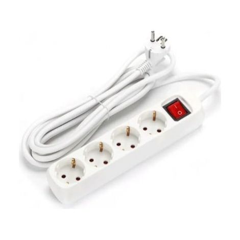 REGLETA ALEMANA DE 4 VIAS CON INTE. 1.5M 3G 1.5MM BLANCA - EHLIS