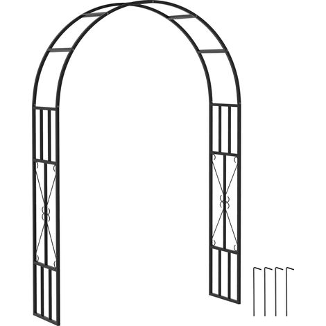 Arche de jardin en acier arceau à rosiers pour plantes grimpantes pour décoration de cérémonie150 x 40 x 223 cm noir (1/5)