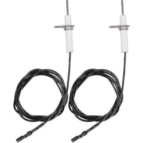Ensemble de 2 fils d'allumage de 96,5 cm (38 pouces) et électrodes en céramique, électrodes d'allumage pouvant être pliées soi-même pour la céramique (1/5)