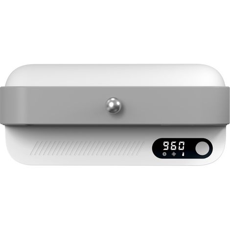 Support mural pour brosse à dents, désinfectant UV avec stérilisateur UVA et fonction de séchage, organiseur de brosse à dents rechargeable par USB, sans perçage, avec 4 emplacements pour brosses à (1/4)