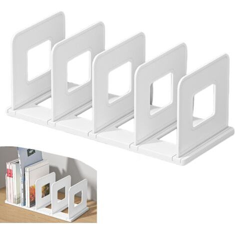 Organisateur de bureau - Porte-livres épais amovible avec 4 compartiments - Rangement pour bureau, dossiers, lettres, magazines, livres, CD, cahiers (1/5)