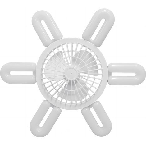 Lampe LED pliable en forme de feuille, culot E27, à vis, style soucoupe volante, compatible avec les ventilateurs de plafond à large plage de tension. (1/5)