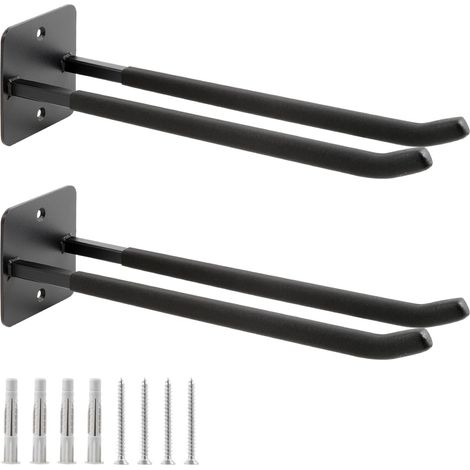 Crochets de garage, porte-manteau mural, organiseur de hangar, organiseur d'outils lourds, cintres, crochets de garage pour outils de jardin, pneus de voiture, 14 pouces (lot de 2) (1/5)
