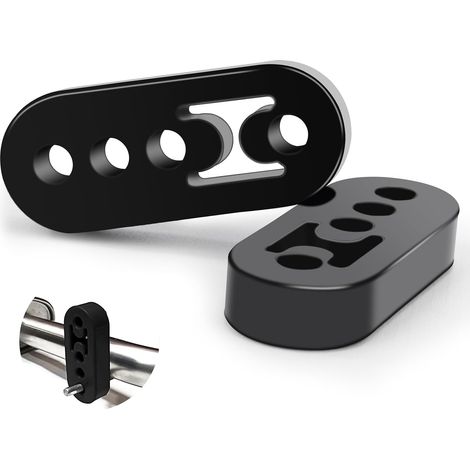 CSPARKV - Soporte de escape de goma para coche, 4 orificios, diámetro de rueda de 12 mm, compatible con la mayoría de coches, color negro, 2 unidades (1/5)