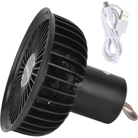 Ventilateur de Bureau USB Rechargeable - Ventilateur Portable pour Maison, Bureau, Camping et Extérieur, Noir (1/5)