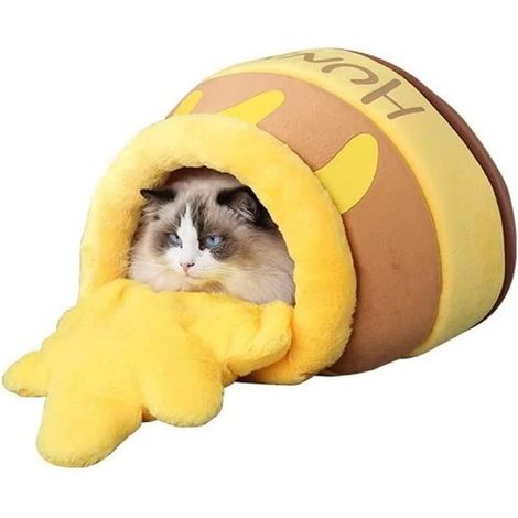 Nid De Chat en Forme De Pot De Miel en Forme De Canapé-Lit pour Chat Mignon Et Confortable La Maison pour Chat Peut être Inversée Lit Multifonctionnel Adapté Aux Petits Chats Et Chiens (1/5)