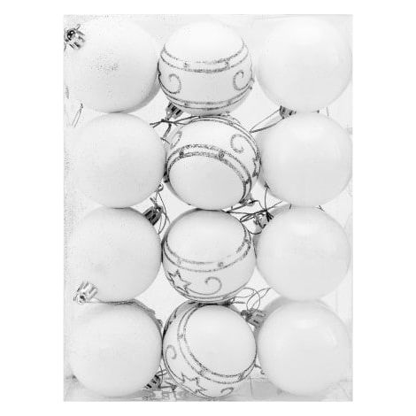24 Boules de Noël Blanches pour décorer votre sapin de Noël (1/5)