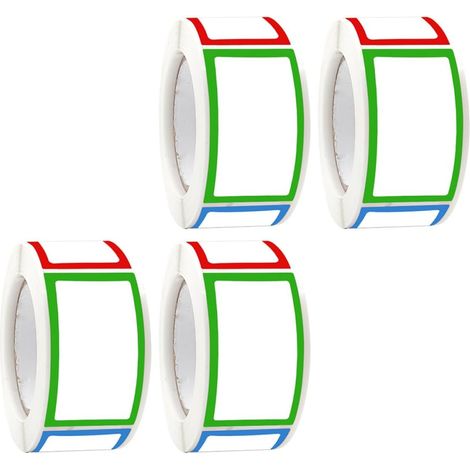 rouleaux d étiquettes autocollantes rectangulaires colorées (1/5)