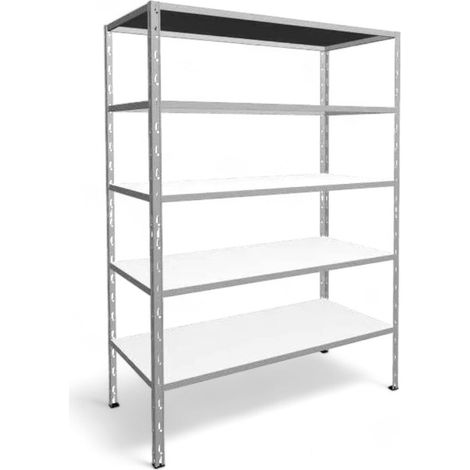 Scaffale modulare zincato a incastro 5 piani 100x40x186 cm montaggio senza bulloni portata 530 kg facile assemblaggio antitaglio (1/3)