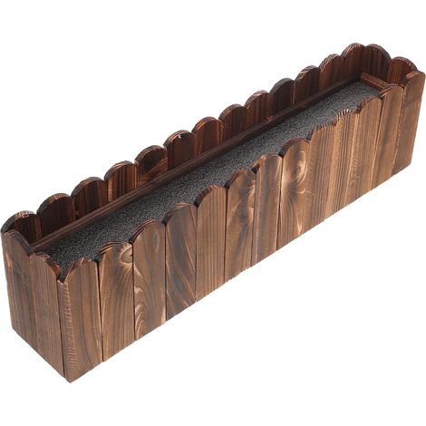 Holz Pflanzkübel Rechteckig Braun 50X9X13Cm für Balkon