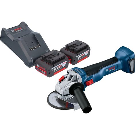 Bosch GWS 18V-10 Smerigliatrice angolare professionale a batteria 18 V 125 mm brushless + 2x batteria ricaricabile 4,0 Ah + caricabatterie