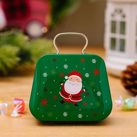 Christmas decorations, Santa Claus and snowman tin handbags, candy and cookie boxes, children's gifts, ornaments