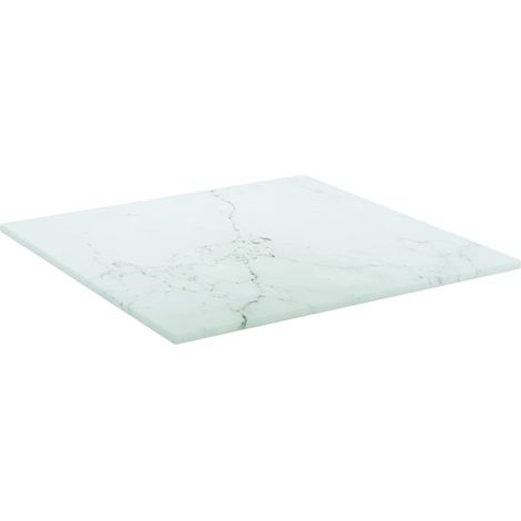 Piano Tavolo Piano Scrivania Bianco 30x30 cm 6 mm Vetro Temperato Design Marmo DAS403706 (1/5)