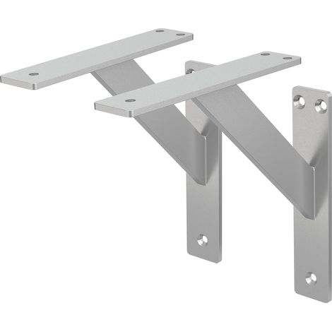 ML-Design 2 Stück Regalhalterung 180x180 mm, Silber, Aluminium, Schwebende Regalhalterungen, Regalwinkel, Wandhalterung für Regalbrett, Regalträger für Wandmontage, Wandregal Wandkonsole Regalstütze (1/5)