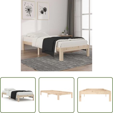 Cadre de lit - Cadre de lit sans matelas bois de pin massif 90x200 cm (1/5)