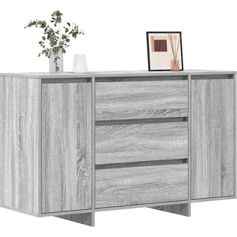 Buffet Bas de Cuisine 120 cm, Meuble de Rangement avec Portes et Tiroirs, Enfilade Moderne en Bois d'Ingénierie pour Salon ou Entrée, Gris Sonoma, 120 x 41 x 75 cm (1/5)