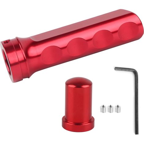 Jeffergarden Manchon de poignée de frein à main, aluminium universel manchon de poignée de frein à main anti-dérapant protecteur accessoire de couverture de frein à main pour voiture automatique(Élev (1/4)