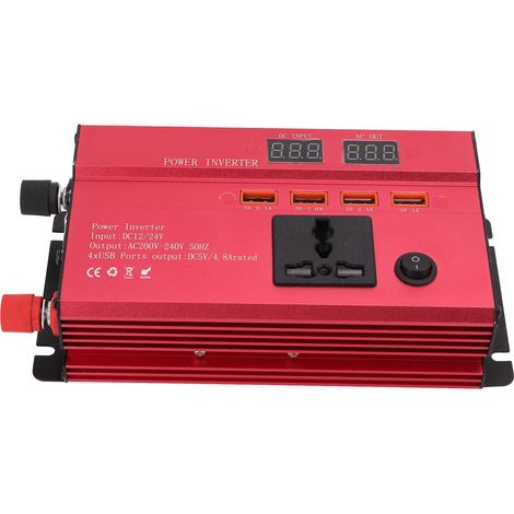 Convertisseur 420W 12V/24V vers 220V 50Hz Onduleur Voiture Sinus Modifié 4 Ports USB + Prise Allume-Cigare (1/5)