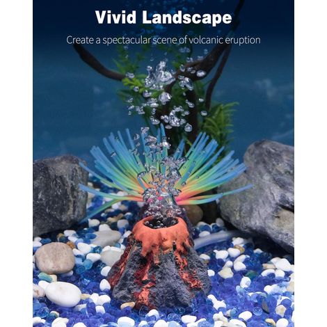 Décoration d'aquarium volcan avec diffuseur d'air ornement réaliste pour aquarium (1/5)