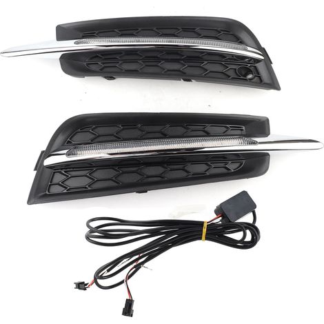 Luces diurnas LED para coches, faros antiniebla, alto brillo de 6000K, lámpara DRL para vehículos (1/3)