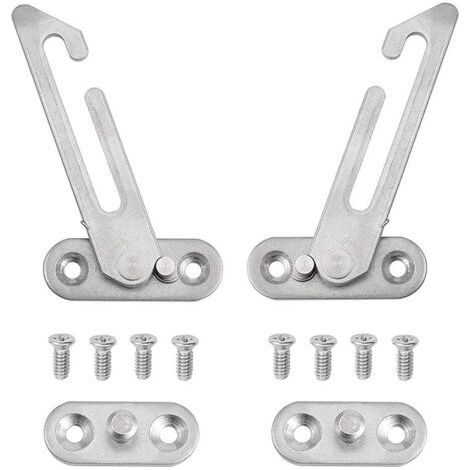 Lot de 2 entrebâilleurs de fenêtre en UPVC, en acier inoxydable 304, verrous de sécurité pour enfants avec vis pour fenêtre gauche et droite (1/5)