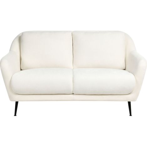 Divano 2 posti tessuto bianco Gambe nere in ferro Eiby